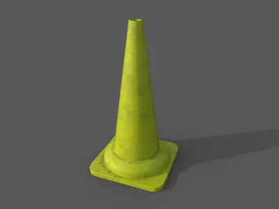 Traffic cone Low-poly 3D model 24