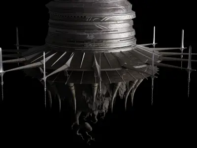 Aincrad 3D Model metal structure with spikes 3D model