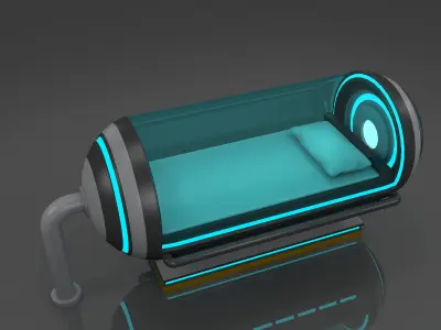 Sci Fi Bed 3D model get