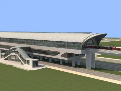 Light Rail Station 04 3D model