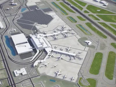 West Palm Beach - Airport - PBI Low-poly 3D model