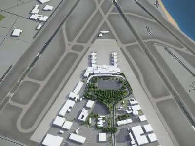 Beirut - Rafic Hariri International Airport - BEY Low-poly 3D model