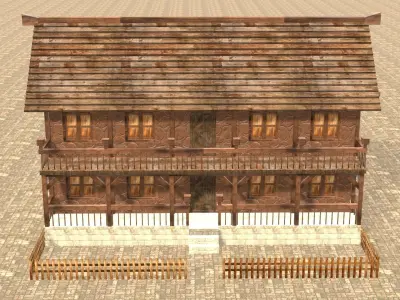 Medieval house fourteen 8 Low-poly 3D model