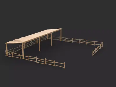 animal pen or shelter 3D model