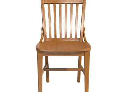 Oak School House Chair 3D model