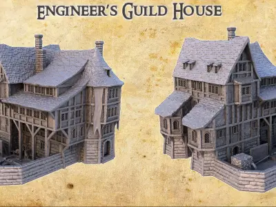 Engineer Guild House Tabletop Terrain 28 MM 3D print model
