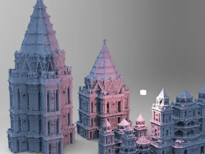 Dracula Castle Towers Kit bash  3D model