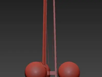 Chandelier three balls hanging from chain 3D model