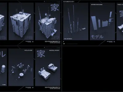 FUTURISTIC CITY Sci-Fi Buildings 3D V1 3D model