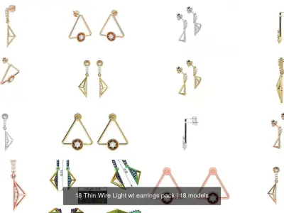 18 Thin Wire Light wt earrings pack