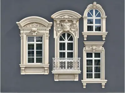 European-style window casing 3D model