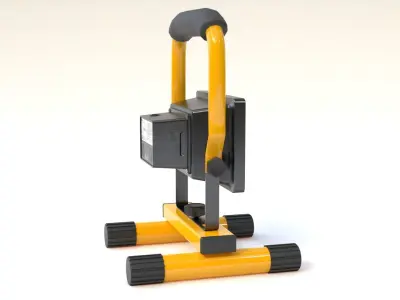 Industrial flood light Low-poly 3D model