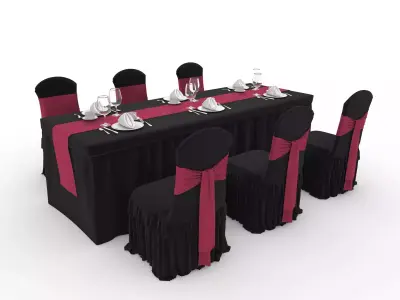 Collection Banquet Table and Chair 45 3D Model Pack