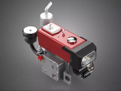 DIESEL ENGINE MACHINE HEADLIGHT HEADLAMP HEAD LAMP LIGHT BEAM 4S 3D model