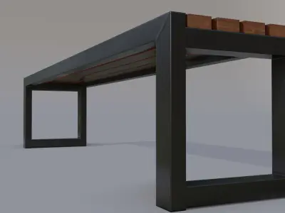 Street bench  Low-poly 3D model