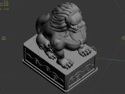 Han Dynasty - Dato Stone Lion 3D model