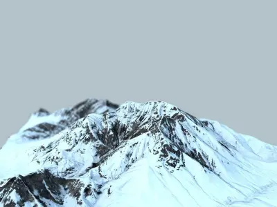 Snowy Montain Low-poly 3D model