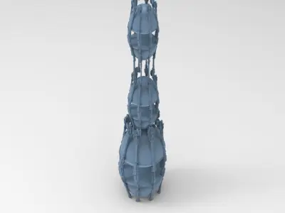 Cliff observation tower chamber stones 3D model