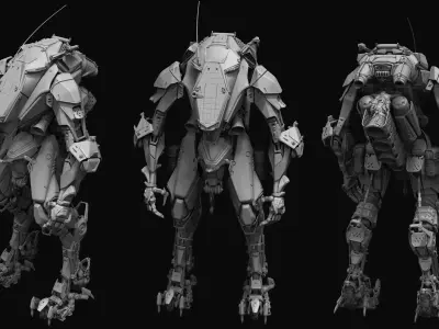 Highpoly Battle Mech 3D model