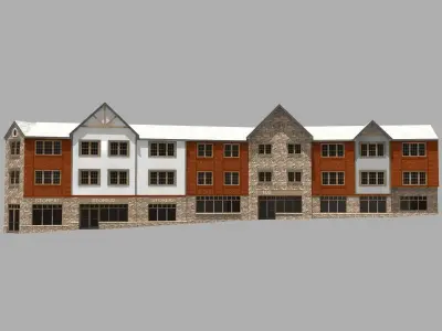 3 storey apartment house 3D model