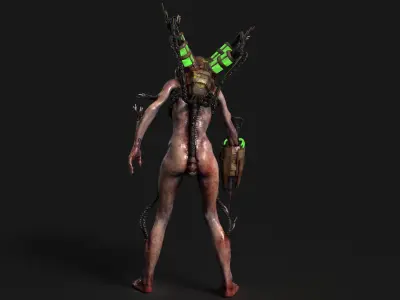 Sci-fi Cyber Victim 4 Low-poly 3D model