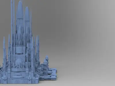 Sci fi City Dome palace model 3D model
