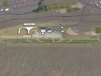 Xining - Airport - XNN Low-poly 3D model