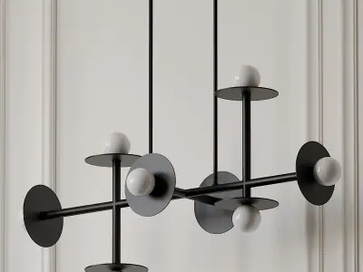 Nodes 8 Light Linear Suspension by Kelly Wearstler 3D model