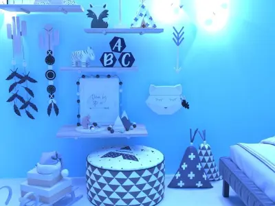 child baby toys room 3D model