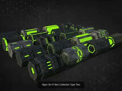 Sci-Fi Box Version 1 2 3 in one collection 3D Model Pack