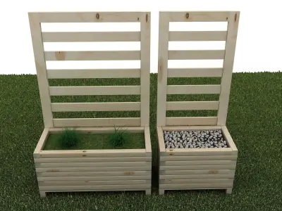 Double Planter 3d Low-poly 3D model
