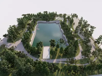  public park-Private Park Landscape 3D model