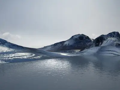 Icebergs icescape snow ice polar pole ocean water sea arctic  3D model