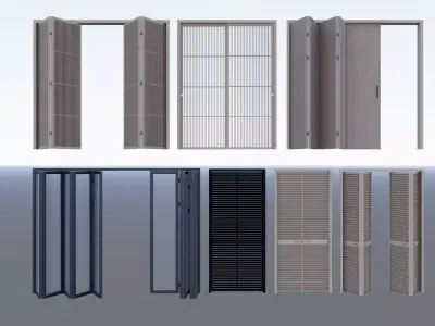 Interior folding shutter door -A3 3D model