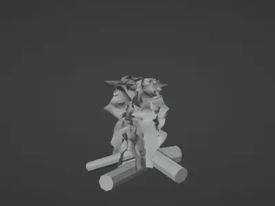 Low poly fire Model Low-poly 3D model