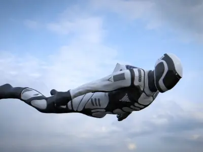 Astronaut in Spacesuit Rigged and Animated Low-poly 3D model