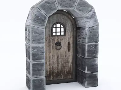 old castle gate model Low-poly 3D model