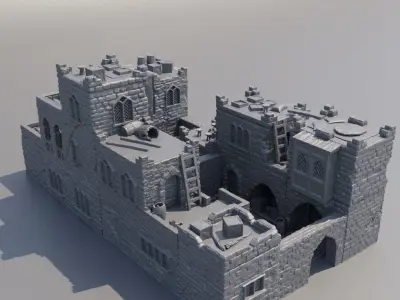 Desert Baazar District  Tabletop Terrain 28 mm 3D print model