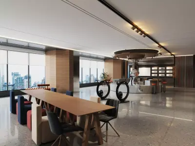 Modern Office Interior   Co-Working Space  3D Model Low-poly 3D model