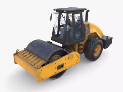 Road roller V1 Low-poly 3D model