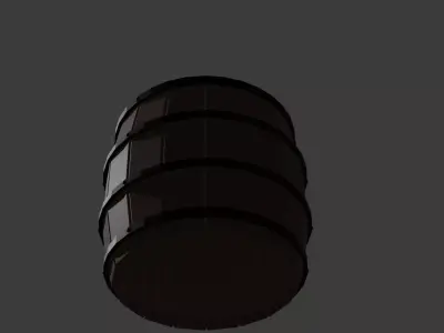wooden barrel lowpoly 01 Low-poly 3D model