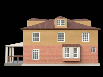 Suburban Building 5 Low-poly 3D model