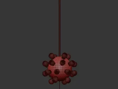 Sputnik gold sphere pendant light 3D model