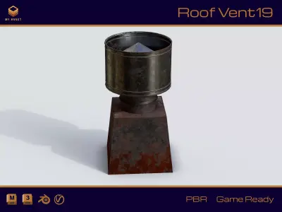 Roof Vent 19 Low-poly 3D model