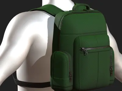 Backpack bag baggage Color 3d low poly Low-poly  Low-poly 3D model 6