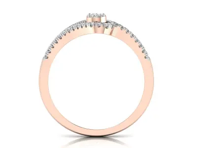 Light Weight Rose Gold Diamond Ring  -R-3908 3D print model