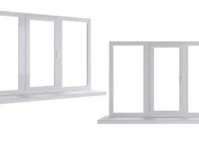 Large plastic window - white 3D model