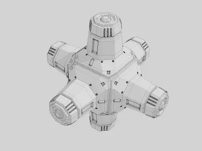 Sci-Fi Bomb Low-poly 3D model