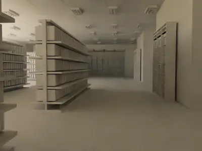 Supermarket interior No Material