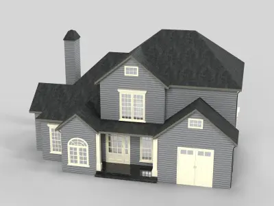 British House Design 13T2 Low-poly 3D model